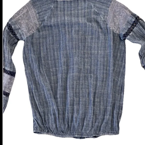 Knox Rose Blue Cotton Blend Peasant Blouse Small - Picture 3 of 8